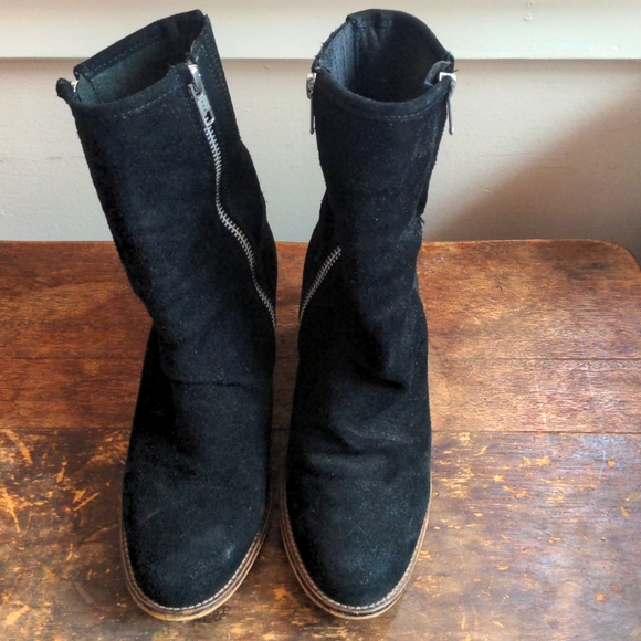 Jeffrey Campbell Suede Ruched Bi-Zip Booties - Picture 2 of 14